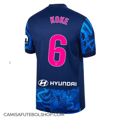 Camisa de time de futebol Atletico Madrid Koke #6 Replicas 3º Equipamento 2024-25 Manga Curta